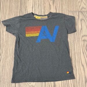 Aviator Nation Kids Gray T-Shirt with Blue and Yellow Design